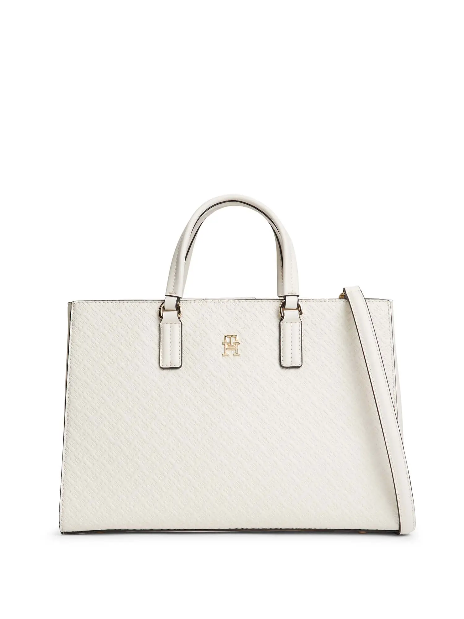 BORSA A MANO DONNA - TOMMY HILFIGER CREMA - AW0AW18418