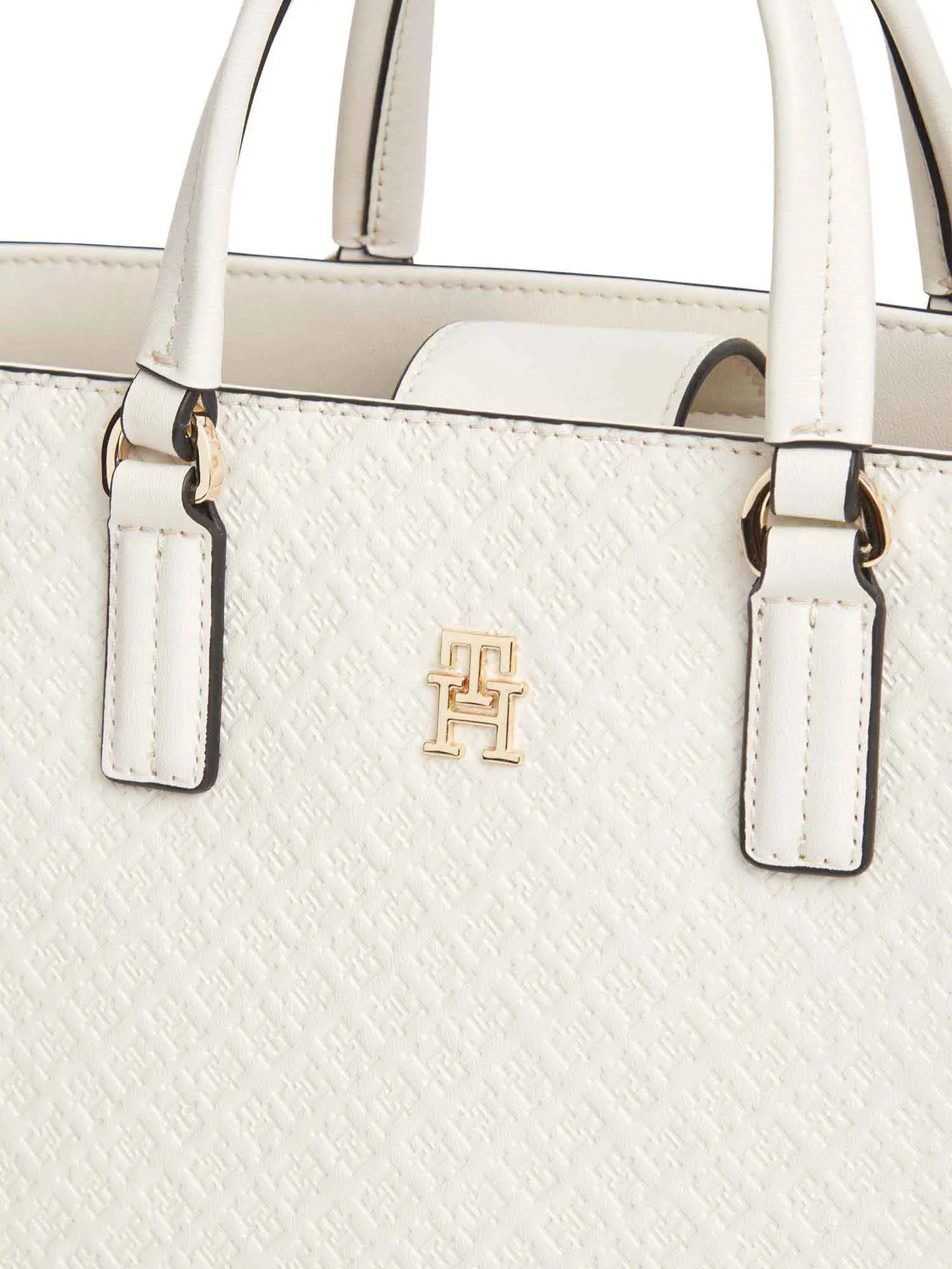 BORSA A MANO DONNA - TOMMY HILFIGER CREMA - AW0AW18418 - Image 4