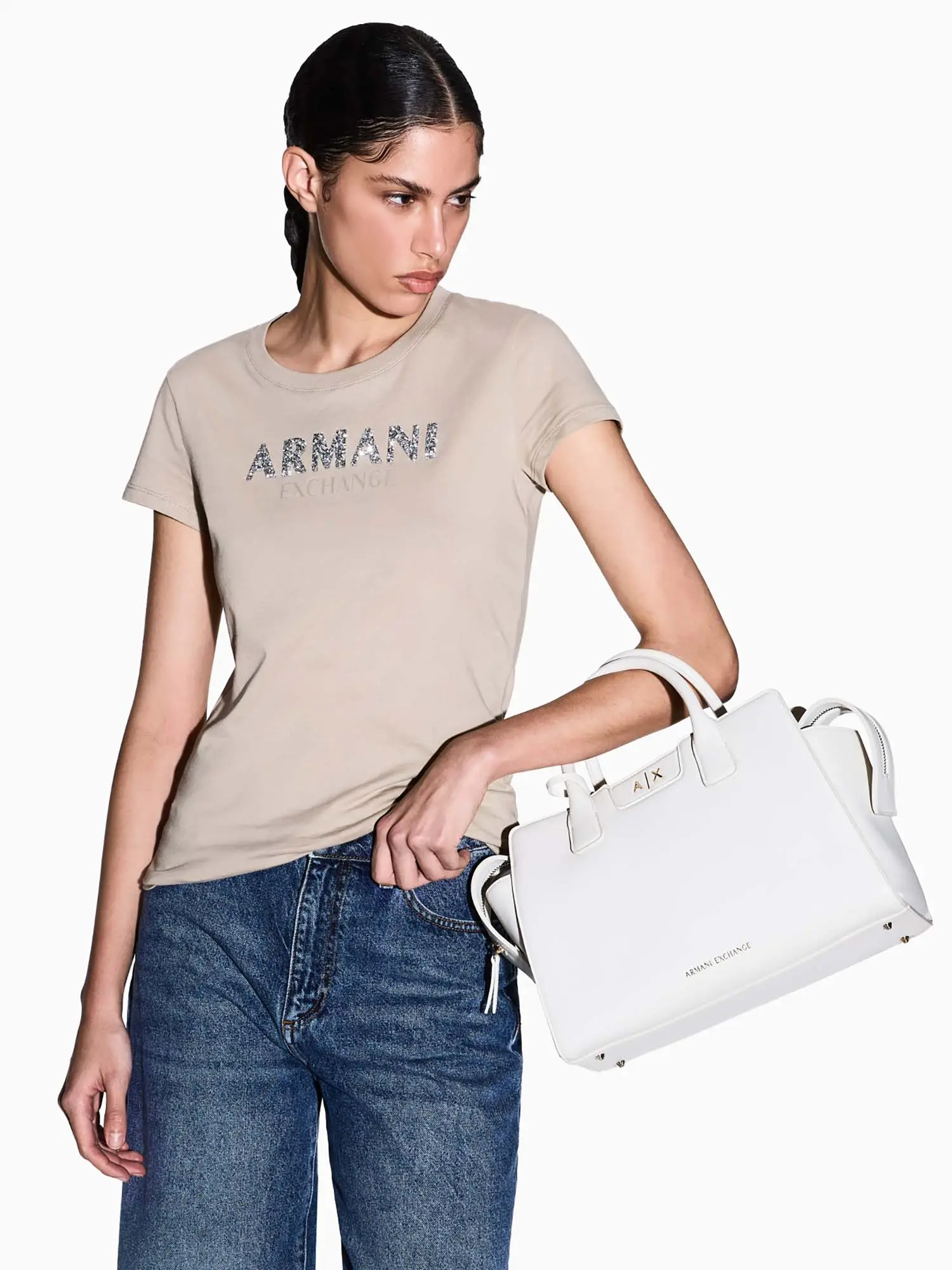 BORSA A SPALLA DONNA - ARMANI EXCHANGE BEIGE - XW002158 AF19892 - Image 6