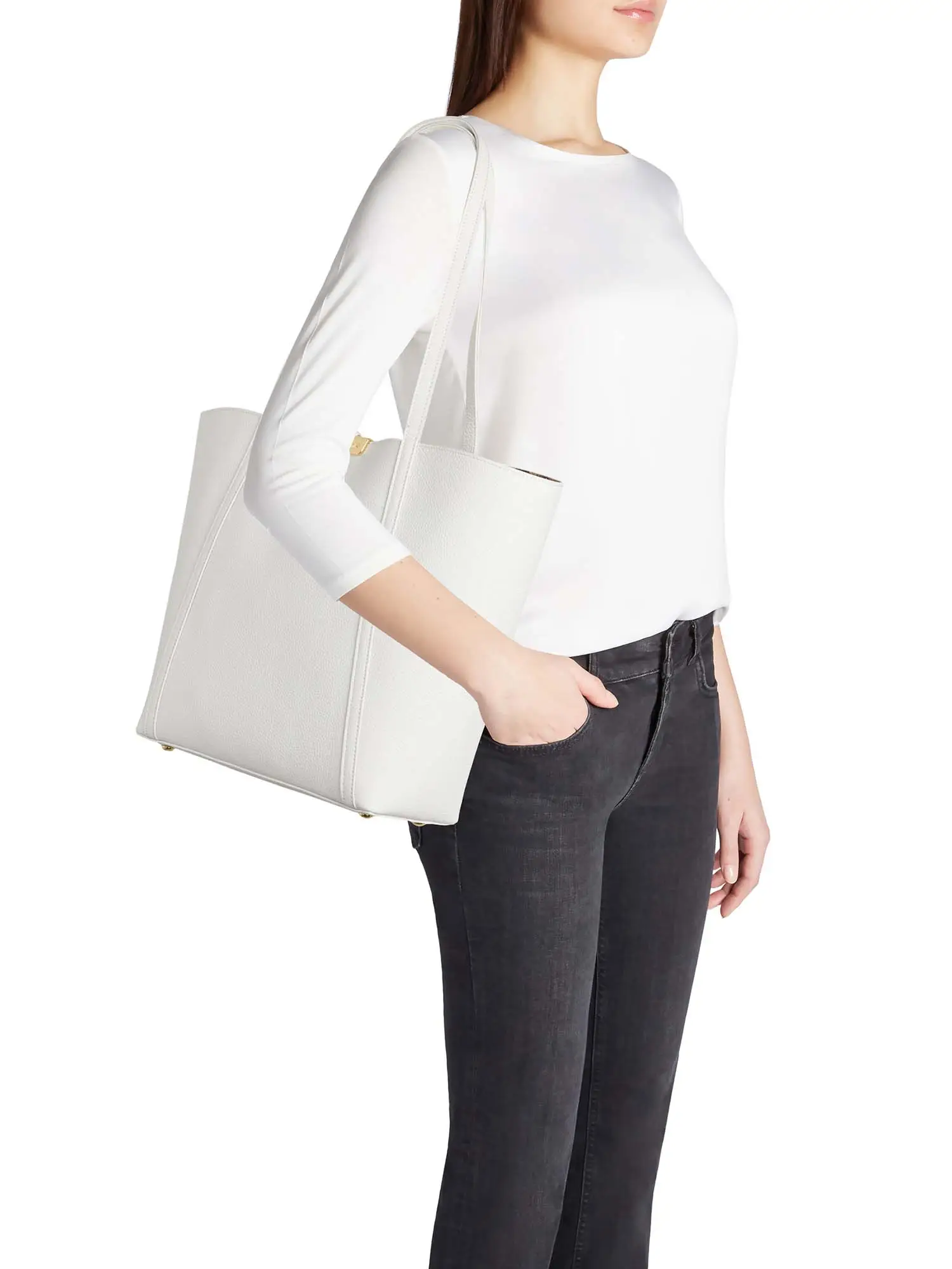 BORSA A SPALLA DONNA - BRACCIALINI BIANCO - B19035-PP - Image 5