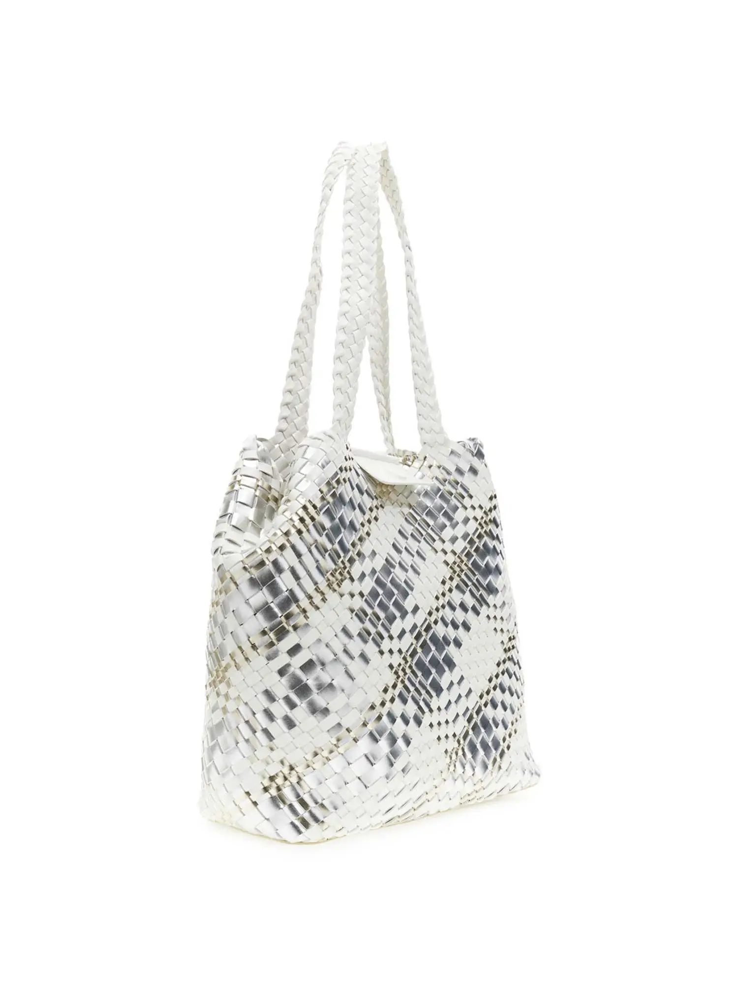 BORSA A SPALLA DONNA - CAFE NOIR ARGENTO-BIANCO - C3MG1021 - Image 2