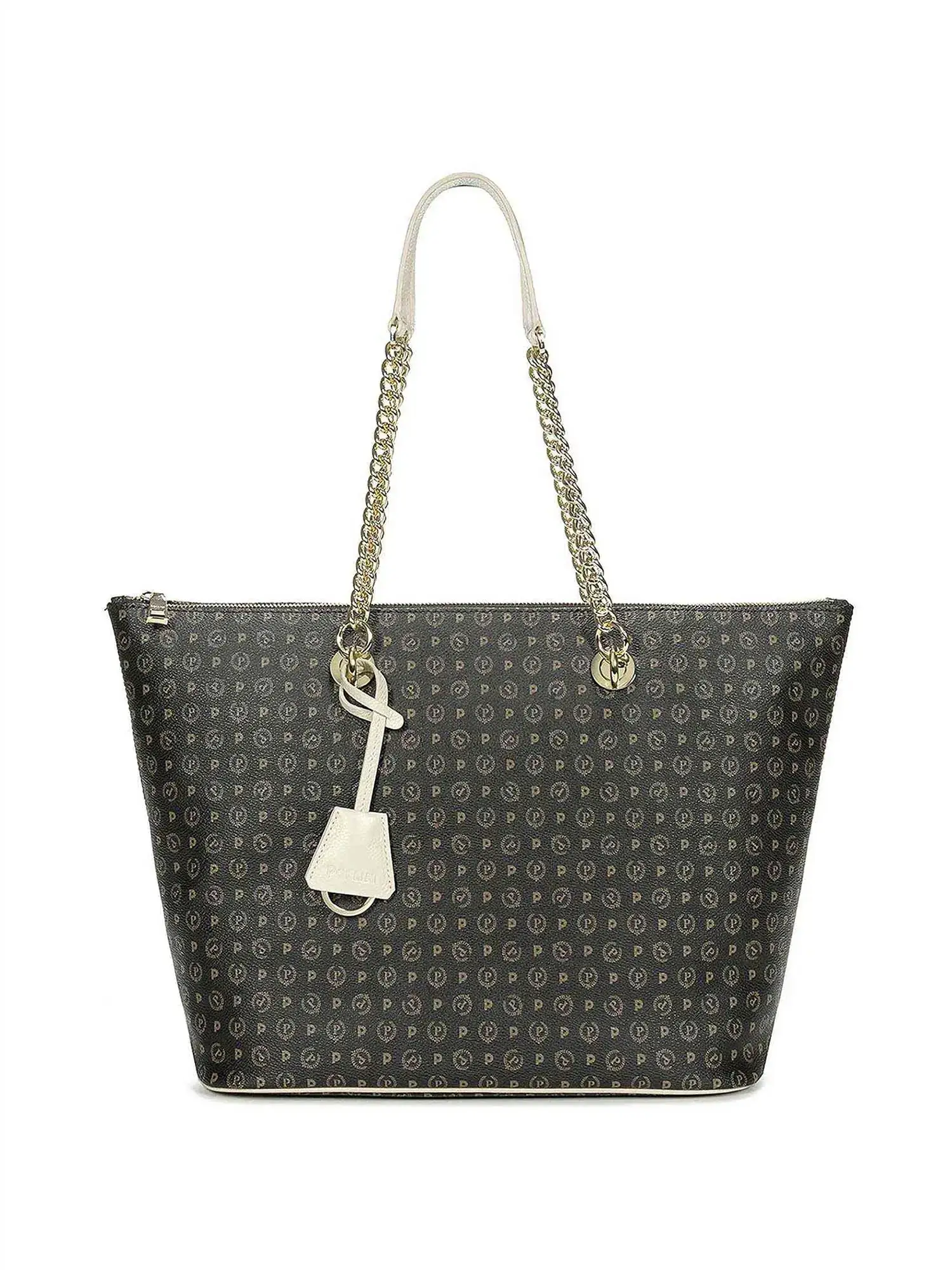 BORSA A SPALLA DONNA - POLLINI NERO-AVORIO - TE8410PP02Q11