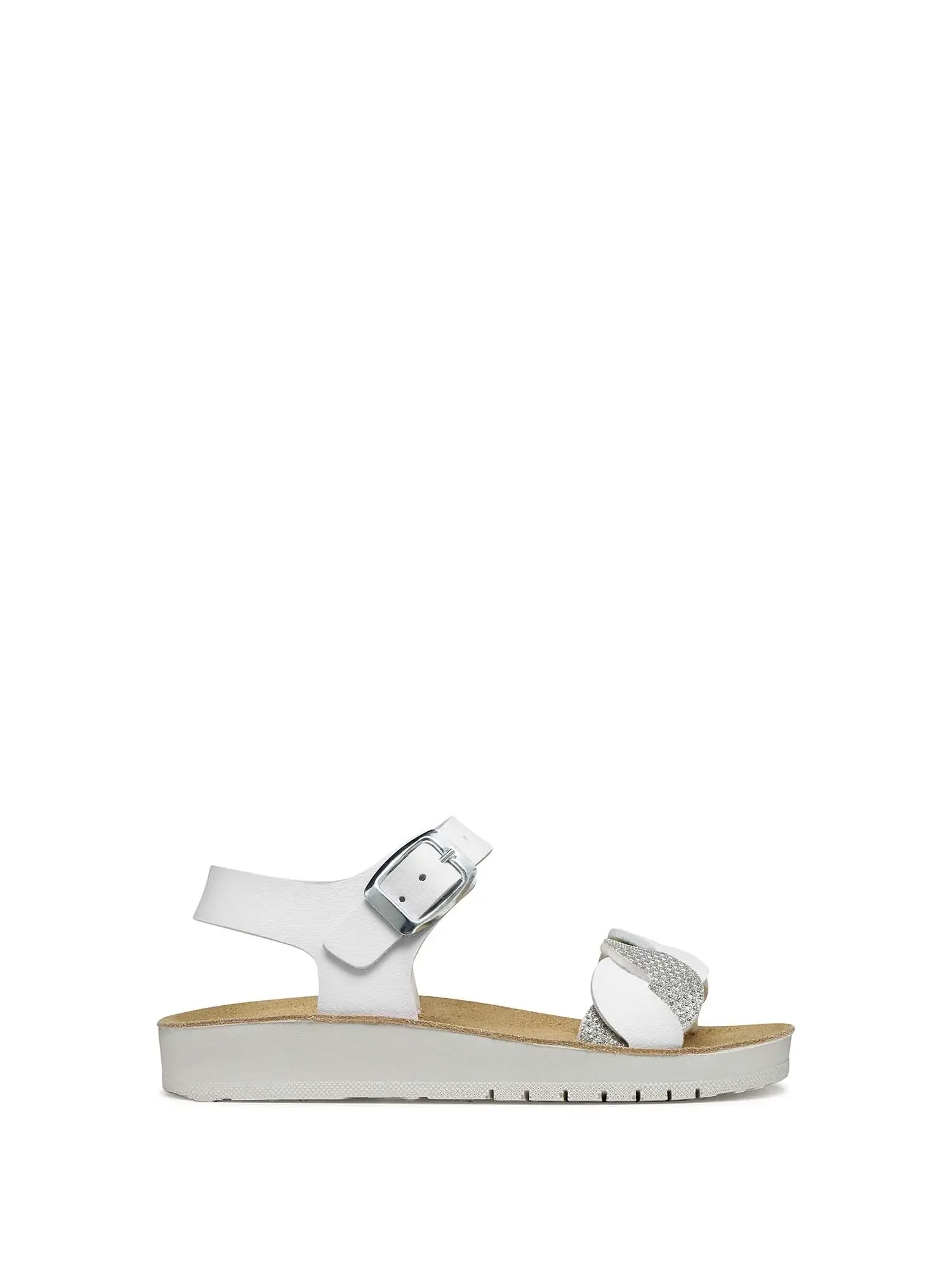 SANDALO RAGAZZA - GEOX BIANCO-ARGENTO - J55EAE 0BCEW