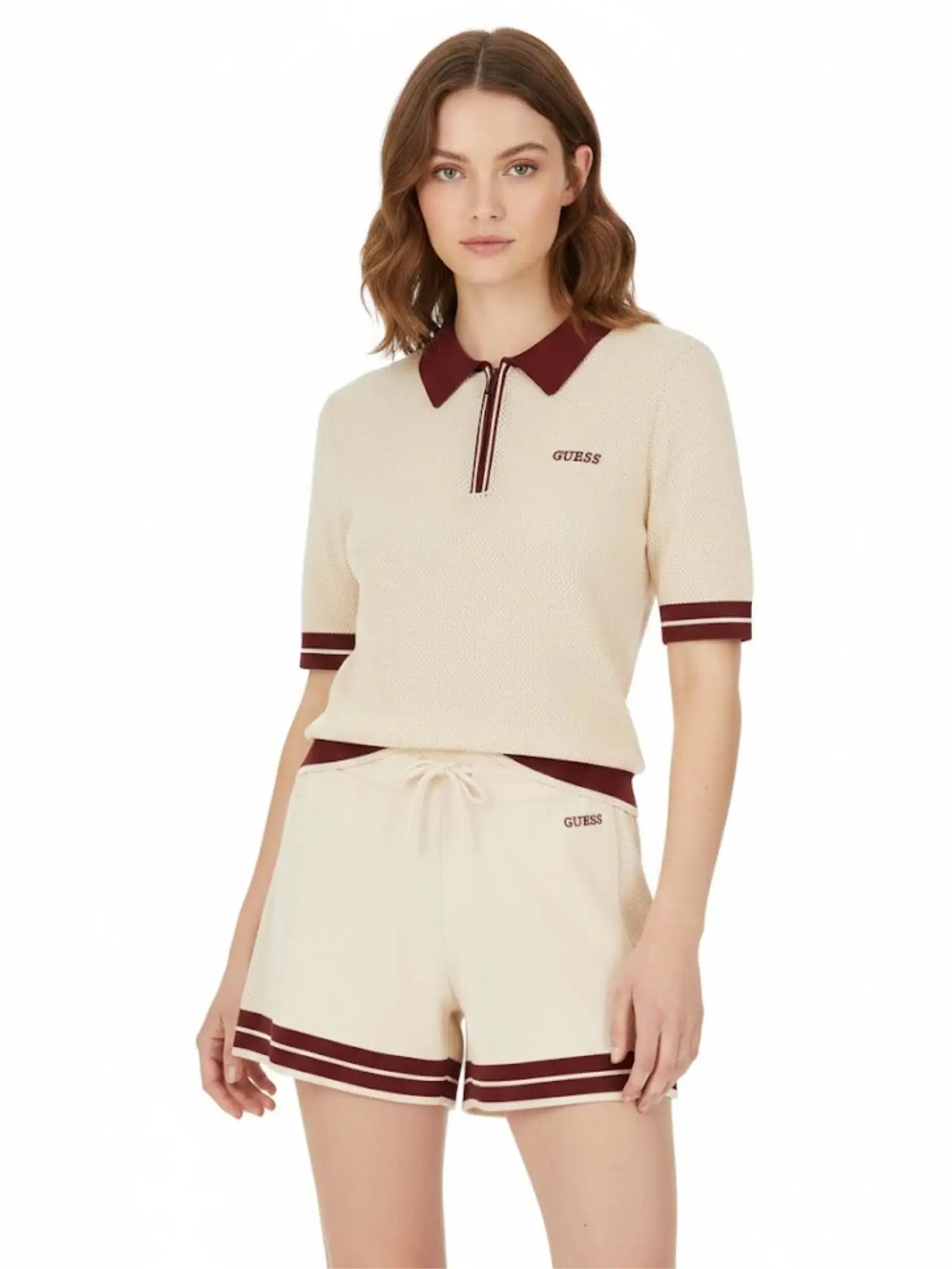 SHORT DONNA - GUESS ATHLEISURE BEIGE - V6GD05 Z0652 - Image 2