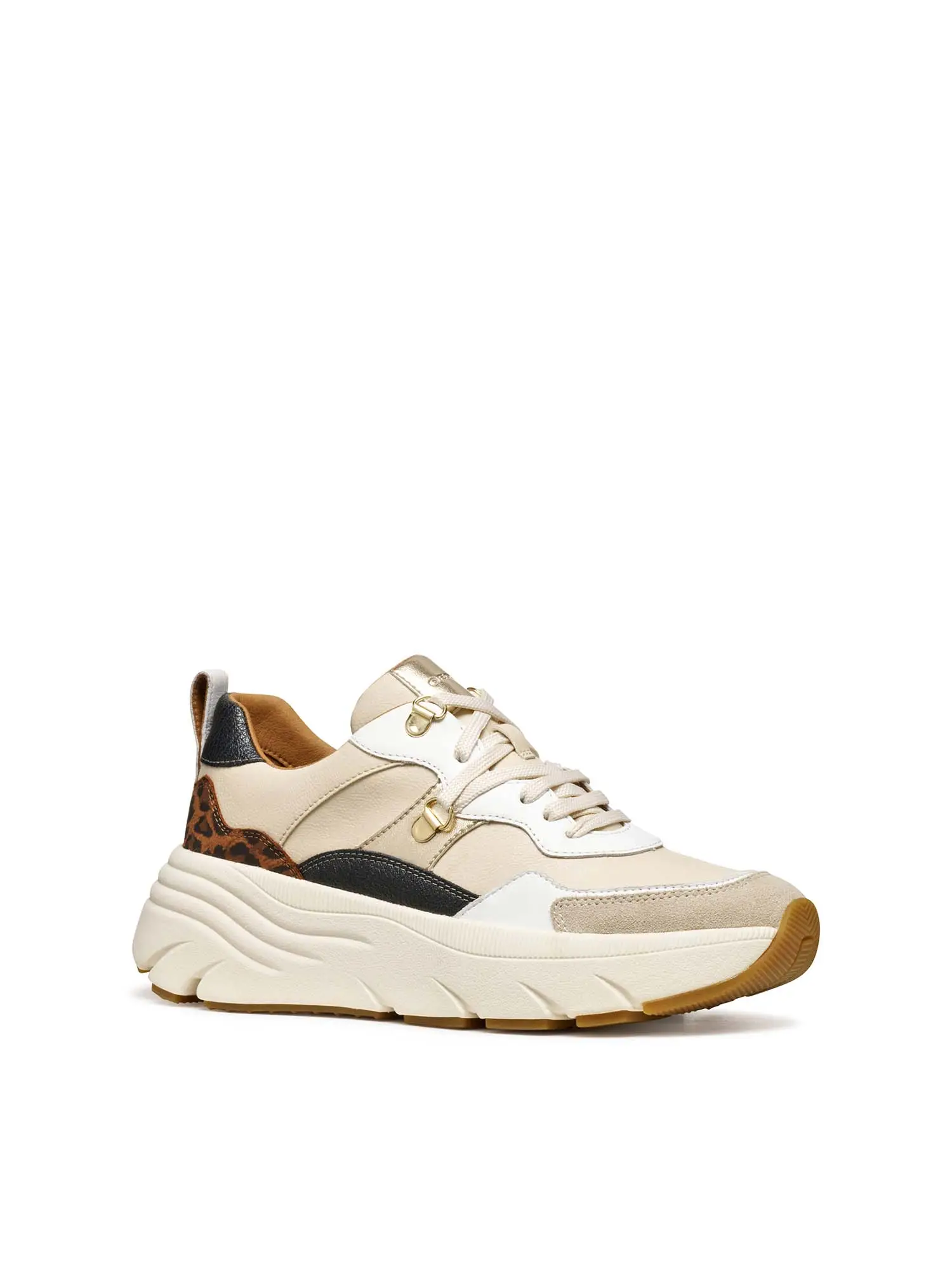 SNEAKERS DONNA - GEOX BEIGE-COGNAC - D36UFE 05485 - Image 2