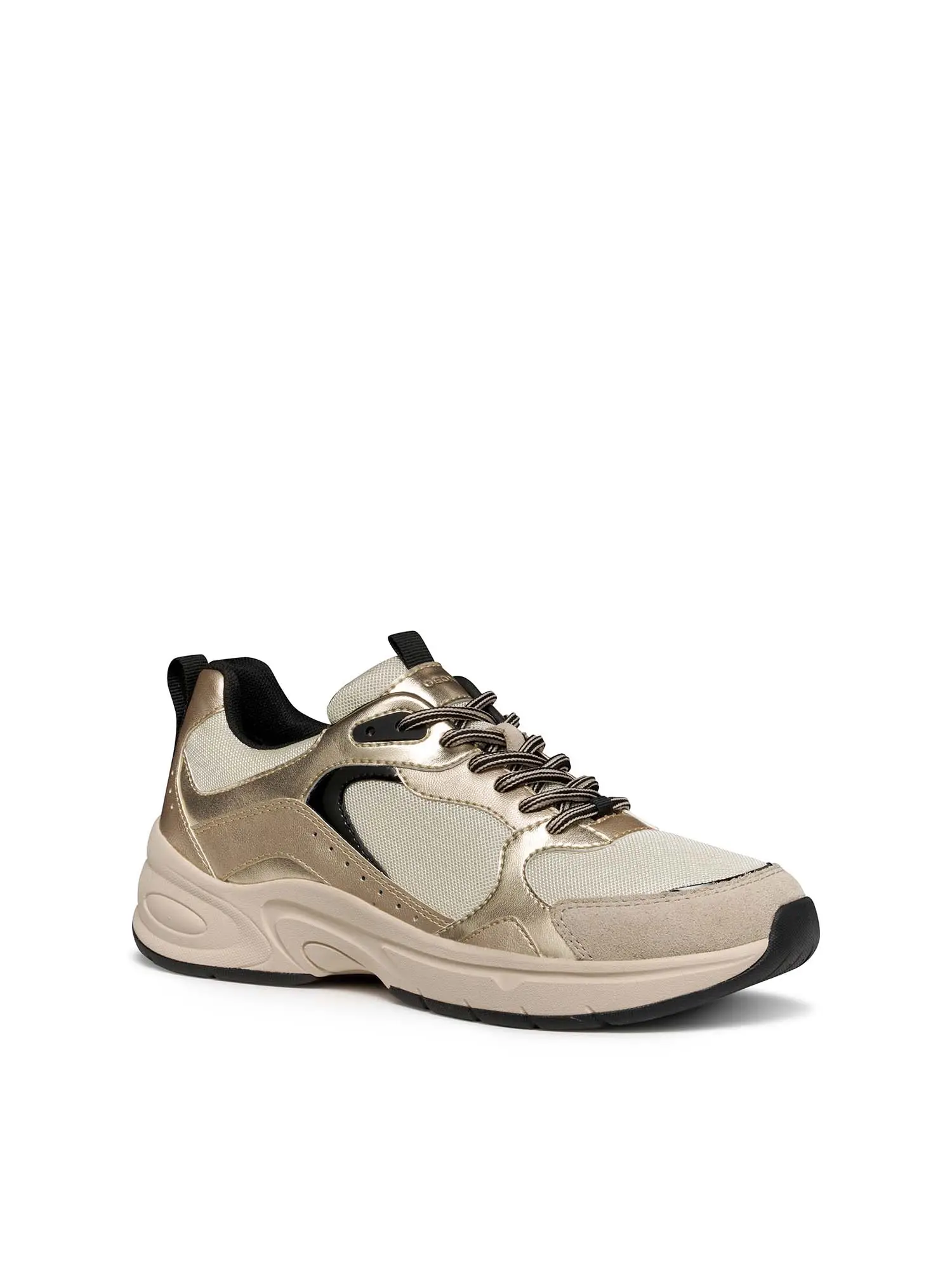 SNEAKERS DONNA - GEOX BEIGE-ORO - D55YLA 014AJ - Image 2