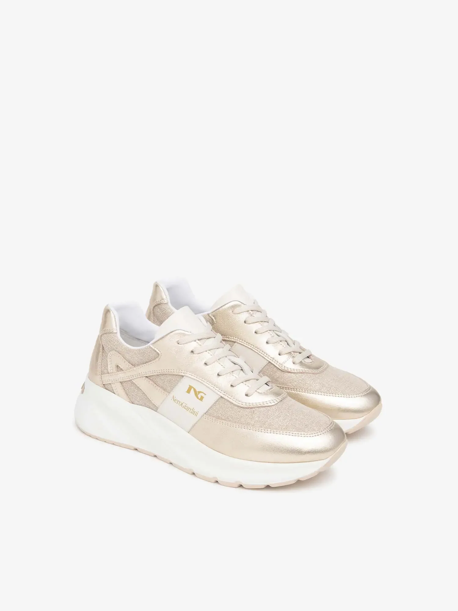 SNEAKERS DONNA - NERO GIARDINI BEIGE - E615183D - Image 2