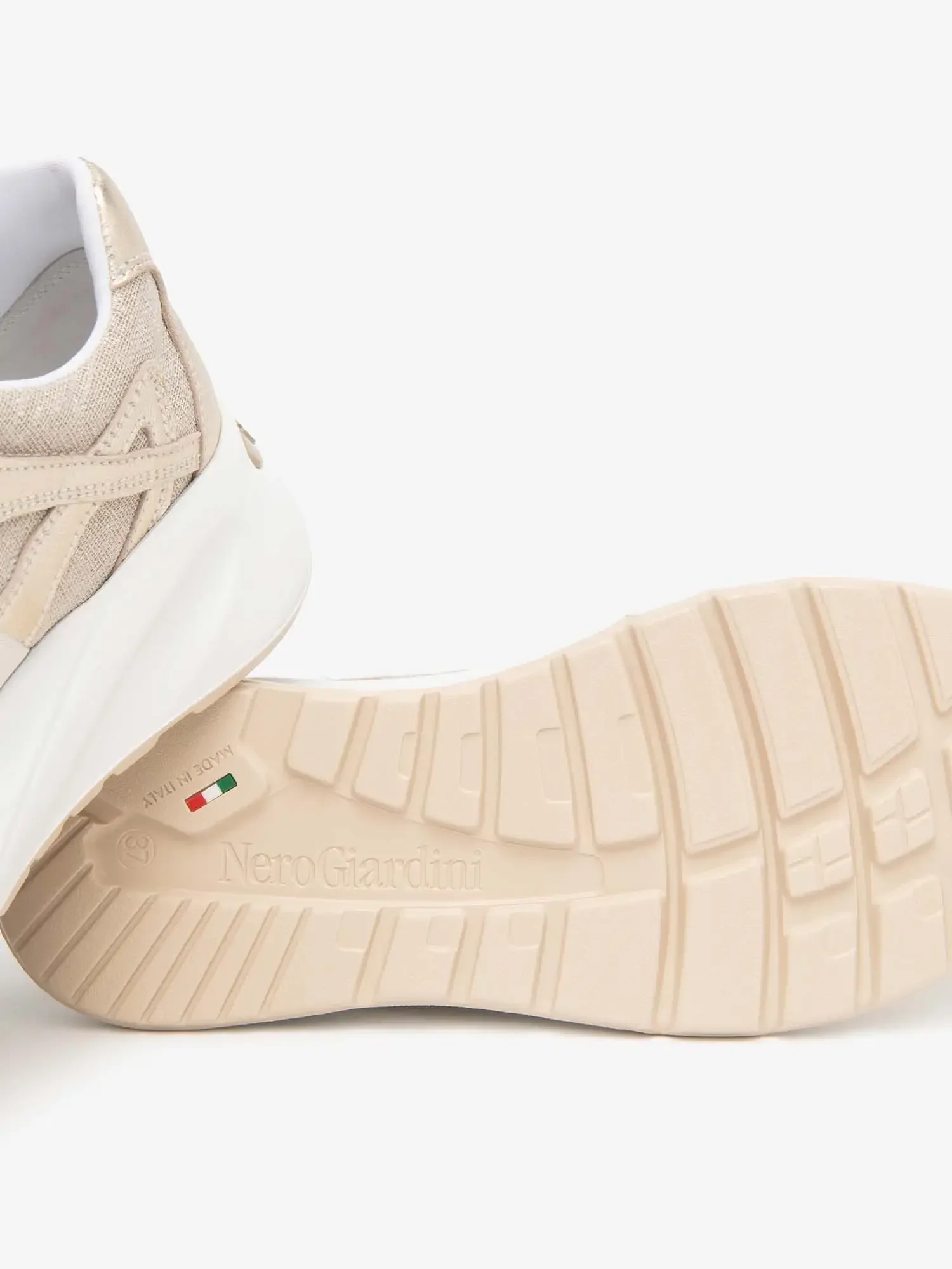 SNEAKERS DONNA - NERO GIARDINI BEIGE - E615183D - Image 4