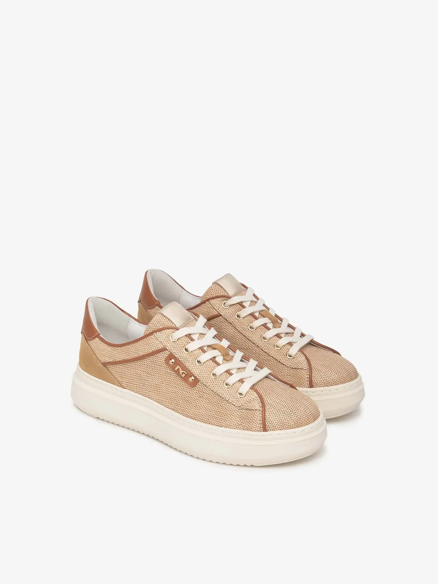 SNEAKERS DONNA - NERO GIARDINI BEIGE - E615282D - Image 2