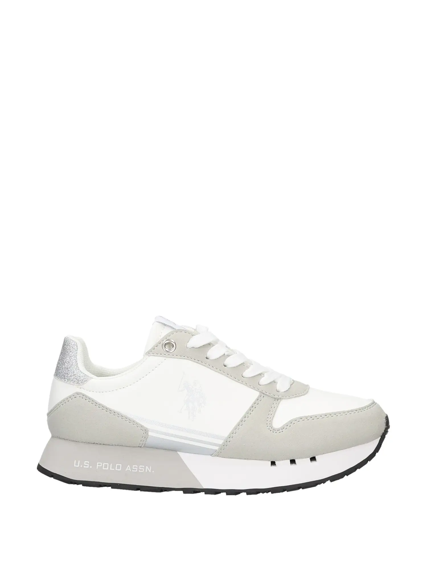 SNEAKERS DONNA - US POLO ASSN. BIANCO-ARGENTO - DENI004W/6YH1