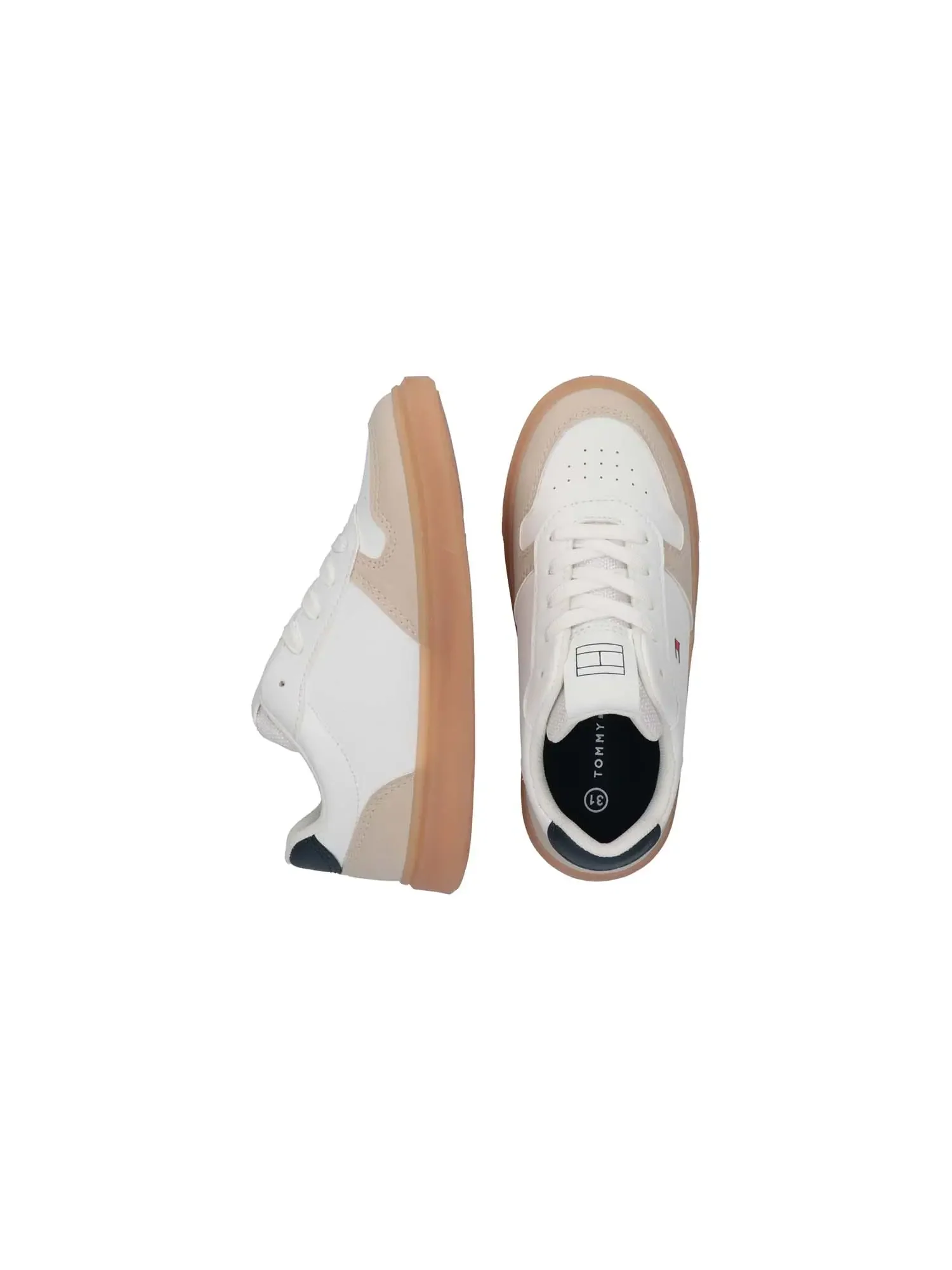 SNEAKERS UNISEX - TOMMY HILFIGER BEIGE-BIANCO - T3X9-34351-1269 - Image 4