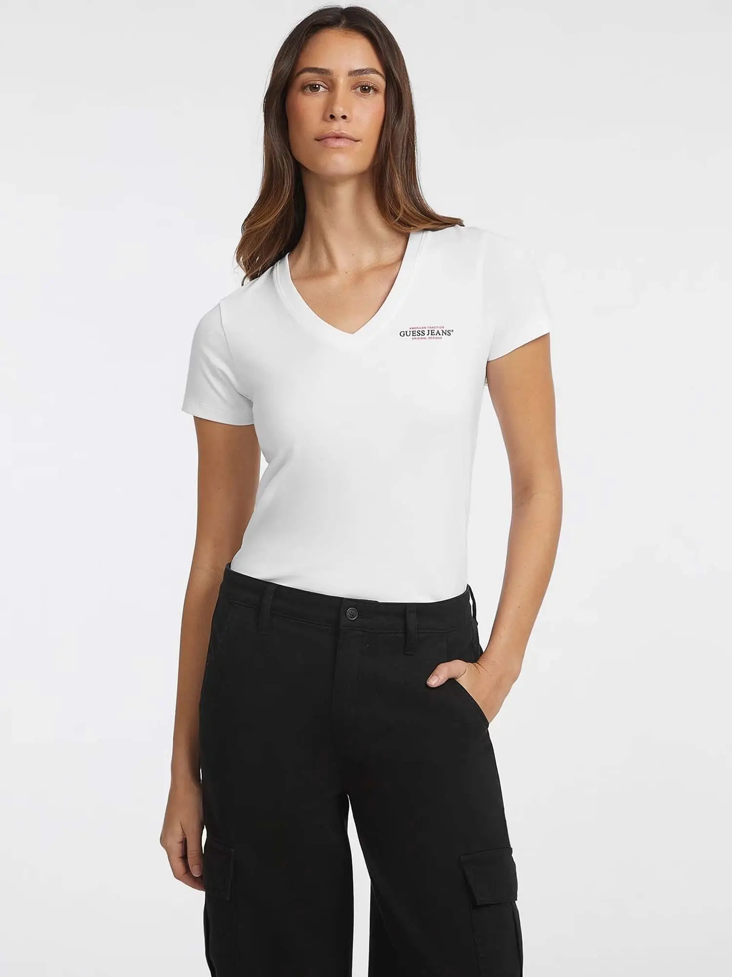 T-SHIRT DONNA - GUESS JEANS BIANCO - W4YI23 J1314 - Image 2