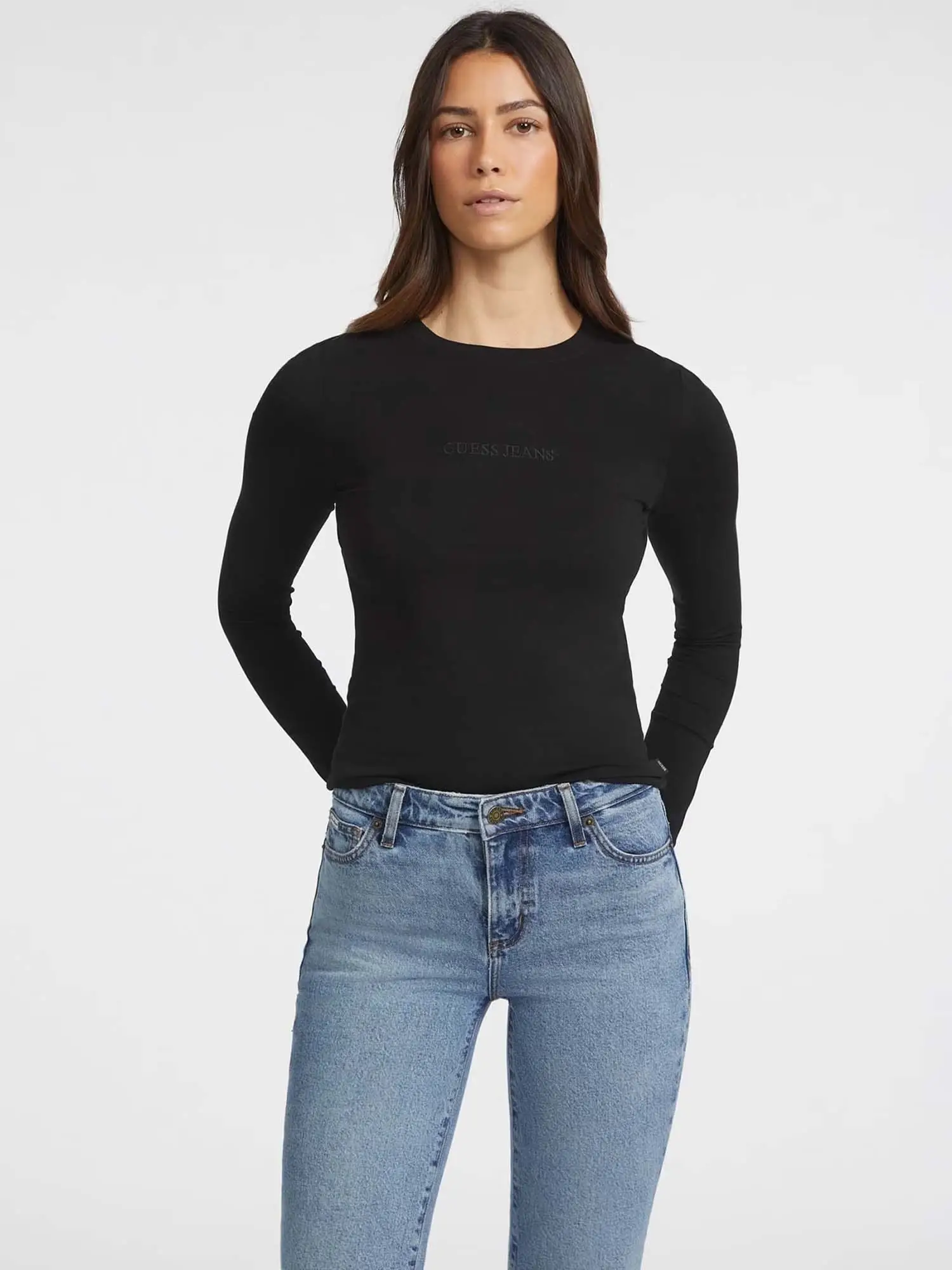 T-SHIRT DONNA - GUESS JEANS NERO - W4YI22 J1314 - Image 2