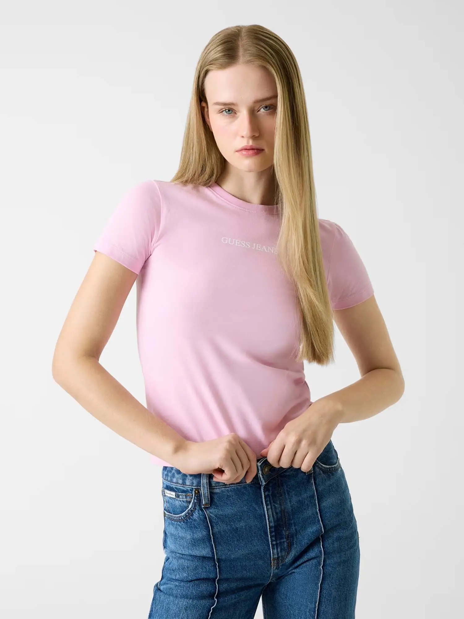 T-SHIRT DONNA - GUESS JEANS ROSA - W4YI01 J1314 - Image 2