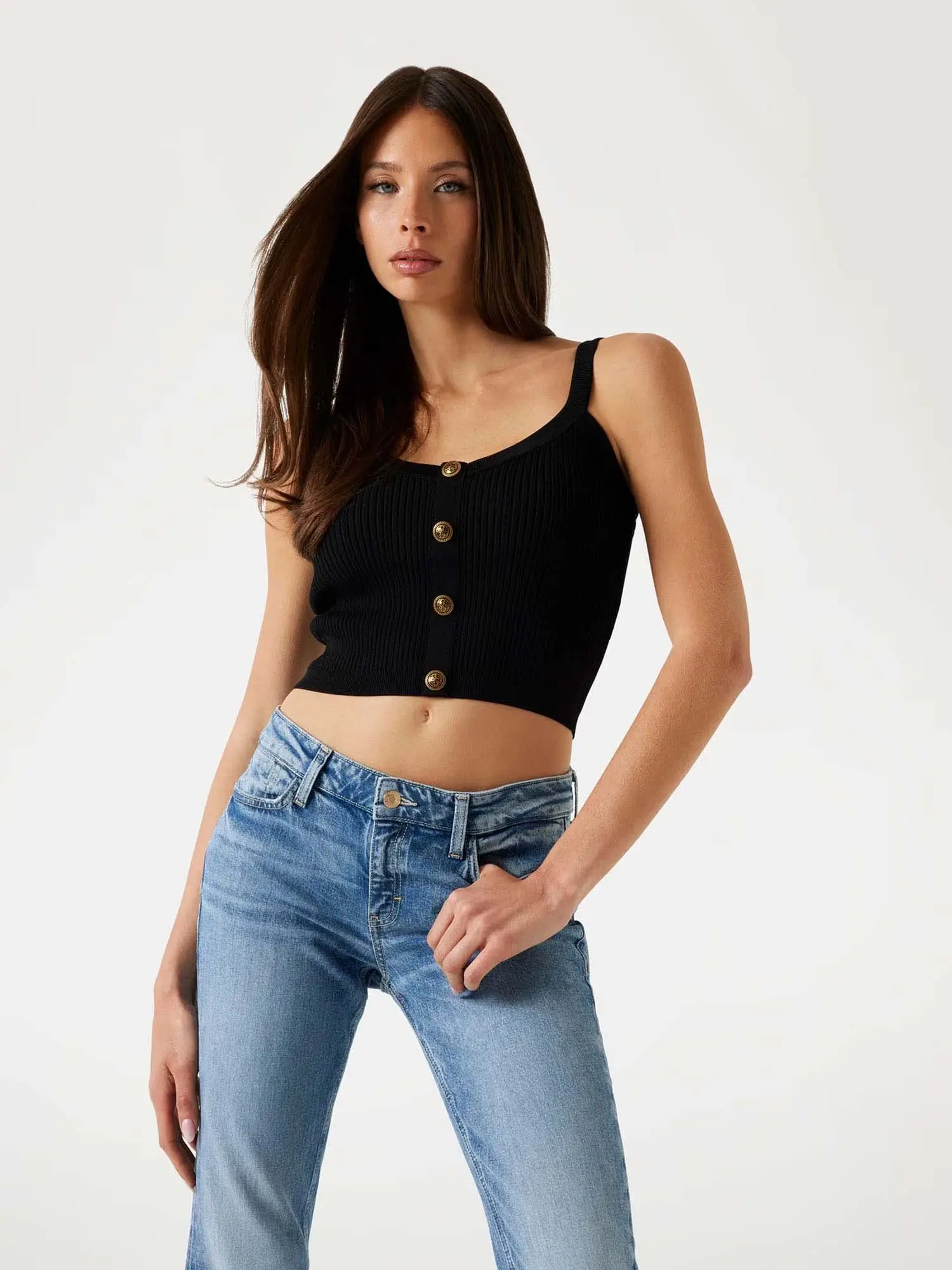 TOP DONNA - GUESS APPAREL NERO - W5YR10 Z0130 - Image 2